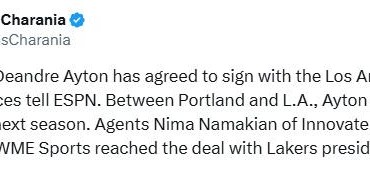 乐鱼体育-2年1660万美元！艾顿确定加盟湖人：辅佐詹姆斯东契奇冲击总冠军